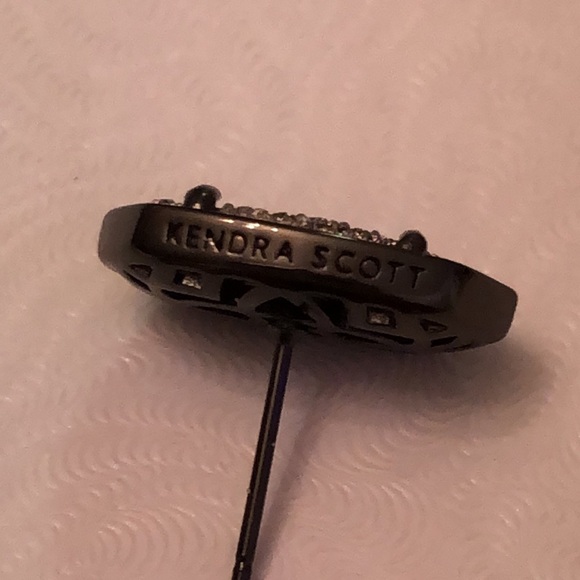 Kendra Scott Ellie Gunmetal Tone Stud Earrings With Platinum Drusy NWT - Picture 12 of 16